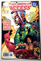 Front cover of Unlimited Access #1 showing characters and dual DC/Marvel logos