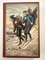 Front cover showing red cloth binding and colour illustration