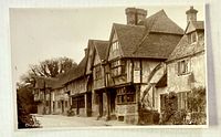 Front image showing Tudor gabled street scene