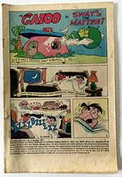 Front view showing first page "Swat's the Matter?" with Gazoo and Flintstones characters, staples visible, no outer cover