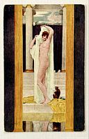 Front of postcard showing colour artwork of Psyche