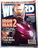 Front cover showing Iron Man 2 themed Wizard Magazine #207