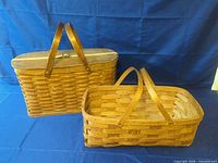 Both picnic baskets side by side showing overall design and size difference