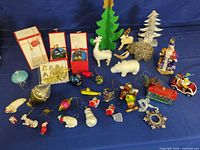 Group shot of all ornaments and decorations laid out