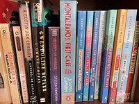 Shelf view showing Camilleri Montalbano series and early spines