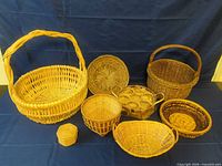 group shot of all nine wicker pieces