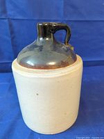 Front view of two-tone stoneware jug