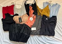 All ten garments laid out together for overview