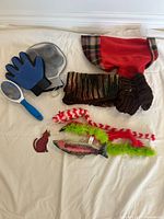 Group shot of all pet accessories and toys