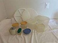 Group shot of all Tupperware pieces
