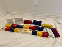 Full layout of alphabet, number, spacer blocks and rods