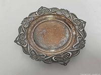 Top view showing full dish and ornate rim