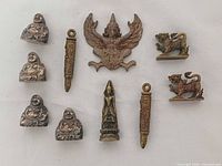 Front view of all ten items