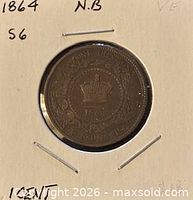 full view of reverse side showing crown wreath and date