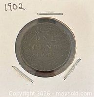 Reverse of 1902 Canadian one cent showing date and denomination