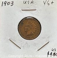 Coin in 2x2 holder front view showing obverse date 1903 and grade notation