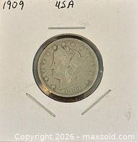 Obverse of 1909 Liberty Head nickel in holder