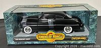 Boxed 1/18 1949 Mercury Coupe model front view