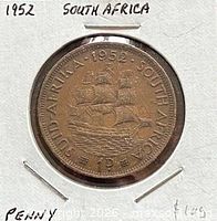 Reverse showing sailing ship, bilingual legend, 1d denomination