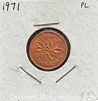 Obverse and holder showing coin date 1971