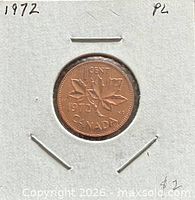 Reverse view showing 1972 date and maple leaf design