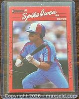 Front view of 1990 Donruss Spike Owen card in sleeve