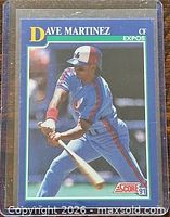 Front of 1991 Score Dave Martinez card in sleeve