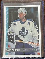Front of Doug Gilmour #177 O-Pee-Chee card in sleeve