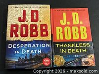 Front covers of both hardcovers showing titles and author