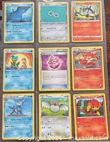 Front view of all nine cards in binder sleeve