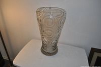 Front view showing circular pressed pattern