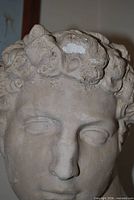 Close-up of bust hair showing chip