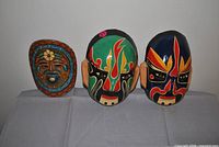 Front view of all three masks side by side