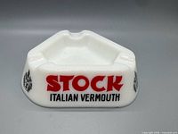 Front view showing STOCK Italian Vermouth text