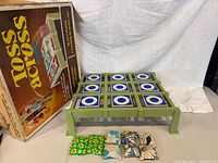Game frame with nine target squares, six beanbags, original box