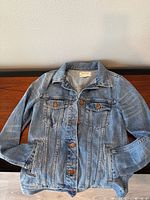 Front view of Madewell denim jacket
