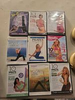 Eight DVD cases laid out showing titles and cover art