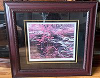 Front view of framed print showing artwork, mat, frame detail