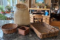 All four baskets displayed on countertop