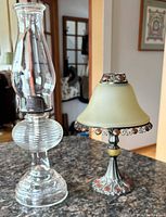 Oil lamp and candle lamp together