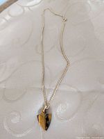 Full view of necklace showing chain and pendant