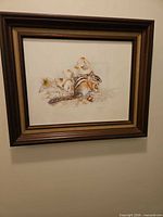 Framed chipmunk artwork showing full piece