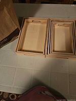 Nested unfinished wooden trays