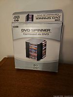 Front of Fellowes DVD Spinner box