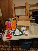 Overall lot on table showing most items