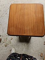 Top view of square wooden table