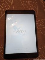 Front view powered on displaying setup screen