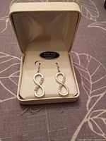 Pair of infinity crystal earrings in presentation box