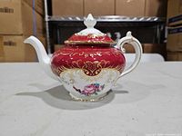 Left side view of Coalport bone china teapot pattern 9231