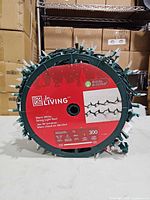 Front view of reel showing brand label and lights